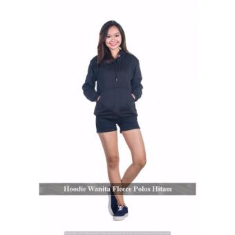 Pusat Jaket Murah - Sweater Hoodie Online - Jumper Hoodie Wanita Polos Hitam Fleece