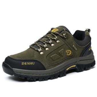 Hot Outdoor Men Low-top Mountaineering Camp Gym shoes,Army green - intl