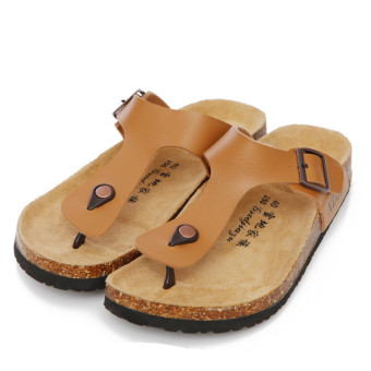 Men's Summer Beach Slippers Outdoor Causal Flip Flops Sandals Shoes Khaki