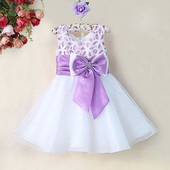 T266 Nicture Kids Girls Princess Party Pageant Evening Wedding Dress (Purple)