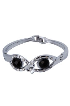 Yazilind Fashion Jewelry Crystal Eye Silver Bangle Bracelet