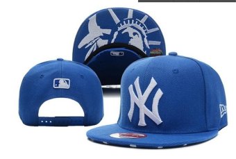 Fashion Men's Baseball Sports Hats MLB Women's Snapback Caps New York Yankees Simple Adjustable Cotton Sports Hat Embroidery Blue - intl