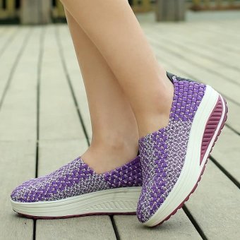 Hand woven shoes Muffin Cradle shoes Women's Shoes,Purple - intl