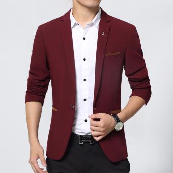Jas Exclusive - Jas Cowok Blazer Style Slim Cool Dark Red