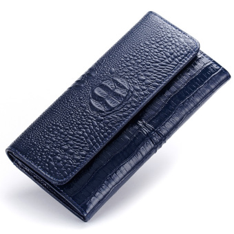 BRIGGS Vintage Alligator PU Leather Women Long Wallets W-0932 (Blue)