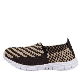 Summer Hand woven hollow men's shoes,Woman shoes,Brown - intl