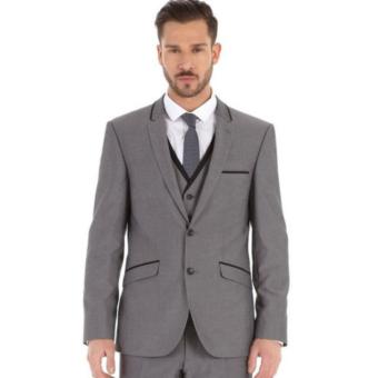 Gallery Fashion - Setelan jas formal pria kancing dua / two button ( silver list hitam ) - 41