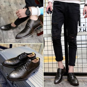 ZORO Men Shoes Genuine Leather Casual Flats Dress Shoes Men Autumn Oxfords Shoes (Silver) - intl