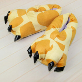 4ever 1 Pairs of Children Winter Warm Soft Home Slippers Animal Paw Claw Plush Shoes Christmas Gift (Giraffe) - intl