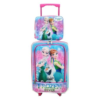 BGC Disney New Frozen Fever Anna Elsa Tas Koper 2 Kantung Depan Set Dengan Lunch Bag Frozen - Pink