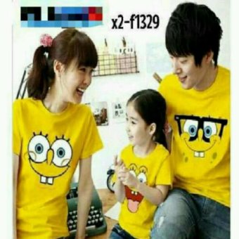 legiONshop-Kaos keluarga/T-shirt Family (Ayah+Bunda+Anak)-SPONGEBOB-yellow