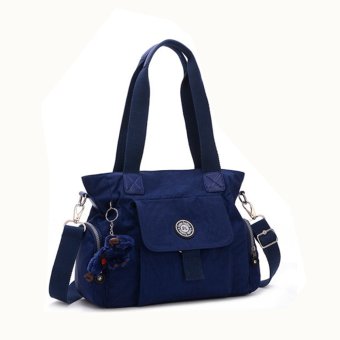 360DSC Women Fashion Waterproof Nylon Tote Handbags Crossbody Bag with Cute Plush Pendant (Dark Blue)- INTL
