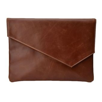 Men's Soft Leather Handabg Flap Bags Clutch Envelope Purse Briefcase Stylish Brown
