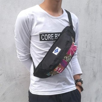 Harajuku Student Shoulder Messenger Bag Men's Corset Pockets Boys Canvas Camouflage Bag Cartoon Bag - intl
