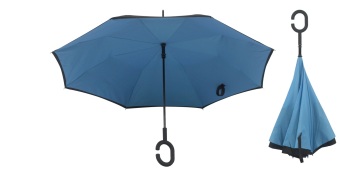 Best CT Unique Inside-Out Umbrella With C-Hook Handle- Blue