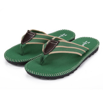 Men's Flip Flops Summer Beach Slippers Sandals Green