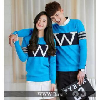 Supplier Kemeja Online - Baju Couple Murah - Baju Couple WWW Biru