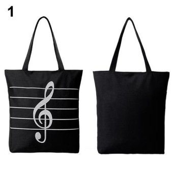 Broadfashion Women Shoulder Bag Canvas Handbag Totes Shopper Fashion Travel Musical Bags (Black) - intl