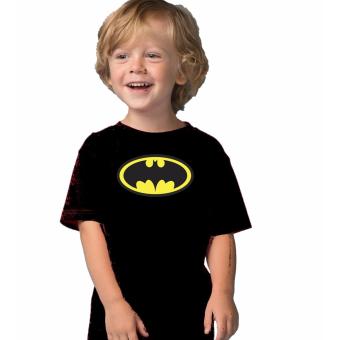 Adamsbell Kaos Anak Superhero Combed Premium - Batman - Hitam