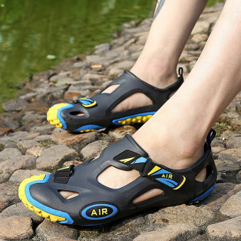 Men's Sports Sandals Slippers Fisherman Anti-slip Soft Shoes Black&Yellow