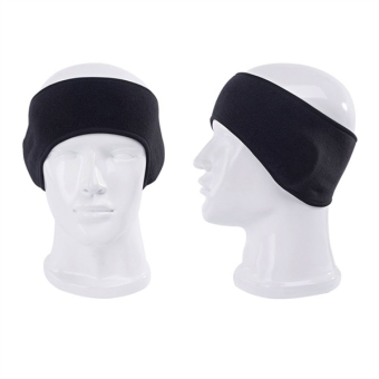 Unisex Women Men Ear Warmer Winter Headbands Fleece Thermal Ski Ear Muff Stretch Spandex Hair Band Accessories (Black) - intl