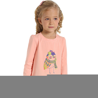 Cyber Arshiner Kids Girl Fashion Casual Round Neck Long Sleeve Ruffle Print T Shirt Tops(PInk)
