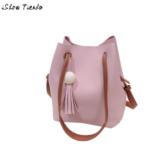 Bags Handbags Women Famous Brands Solid Color Drawstring Bucket BagShoulder Bags Bolsas Femininas #2808 - intl