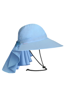 GAKTAI Woman Outdoor UV Neck Protection Sun Hat Hiking Visor fishing Nylon Cap (Blue)