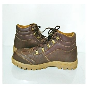 Man Dien Safety Shoes Sepatu Cassual Kulit Asli PX (Coklat)