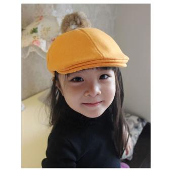 Baby Talk - Cool Cap Winter Baby Girl Hat Topi Fashion Korea Anak Yellow Polos - Topi Keren Untuk Bayi Balita & Anak