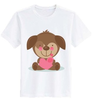 Sz Graphics Brown Puppy T Shirt Wanita Kaos Wanita T Shirt Fashion Wanita T Shirt Kaos Distro Wanita-Putih