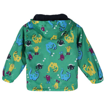 Supercart Arshiner Baby Boys Fleece Animal Print Waterproof Rainproof Hooded Zipper Coat Jacket (Green) 