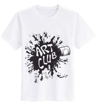 Sz Graphics T Shirt Wanita/Kaos Wanita ART CLUB/T Shirt Fashion/Kaos Wanita - Putih