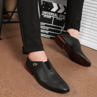 ZORO Fashion Genuine Leather Shoes Men Flats Casual Shoes High Quality Men Shoes (Black) - intl