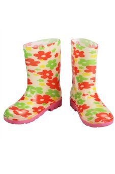 Cyber Arshiner Children Kids Girl Floral Rubber Rain Boots Waterproof Snow Shoes