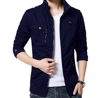 Jaket Kulit - Jaket Pria Trend Casual Design - Blue