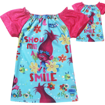 'Kisnow Girls'' 4-13 Years Old 105-155cm Body Height Soft Cotton T-shirt Tops(Color:Rose Red) - intl'