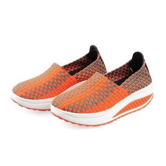 Hand woven shoes Women's Shoes Platform shoes,Orange - intl