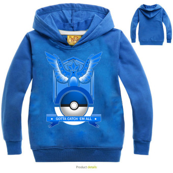 'Boys'' 3-12 Years Old 95-145cm Body Hight Cartoon Games Soft Thin Cotton Hoodies Sweaters(Color:Blue) - intl'