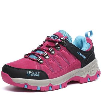 Couple sports Shoes Outdoor Hiking Shoes Men Brand Anti-Skid Comfortable fashion shoes women man climbing shoes (pink) - intl