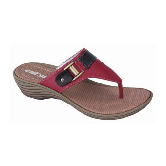 Catenzo Women Sandal Low Heels Simple - Merah