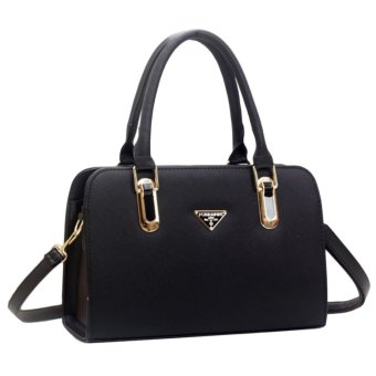 360DSC PU Leather Handbag Tote Bag Crossbody Bag Messenger Bag Womens Bag (Black)- INTL