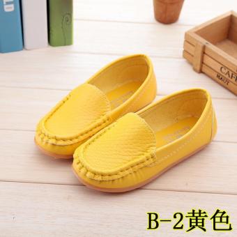 Fashion Boys and Girls Leisure Shoes Beanie Shoes Lovely Solid Princess Soft Bottom Shoes Yellow - intl