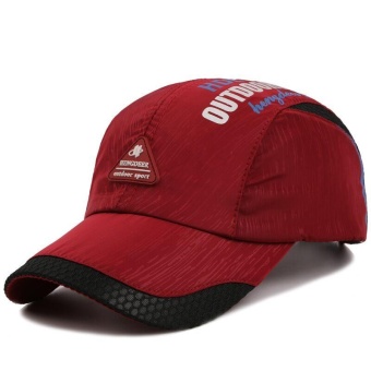 Ocean New Fashion Men Outdoors Caps Han edition Unisex Sun hat Ventilation Baseball cap Quick drying(Red) - intl