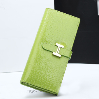 Women Wallet Brand Design Genuine Leather Green Color - Intl