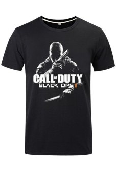 Cosplay pria Call of Duty Poster t-shirt-nya (hitam)