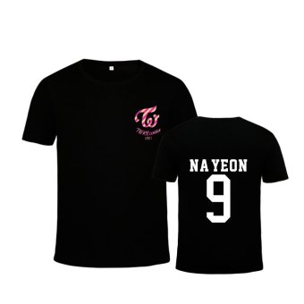 ALIPOP Kpop Korean Fashion TWICE Third Mini Album TWICEcoaster LANE1 NA YEON Cotton Tshirt K-POP T Shirts T-shirt PT288(NAYEON 9 Black) - intl