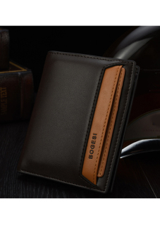 Bogesi New Fashion Genuine PU Leather Wallet Male Bag Brand Men Wallets Handbag Purse Coffee Vertical