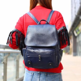 Tas Fashion Import - Backpack - High Quality - PU Leather - 1816 - Blue