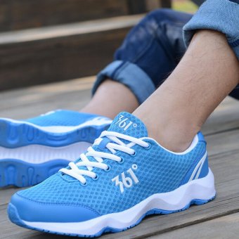 2017 Spring and Summer New Couple Running Shoes Men's Sports Shoes Light Breathable Casual Shoes Female Grey - intl
